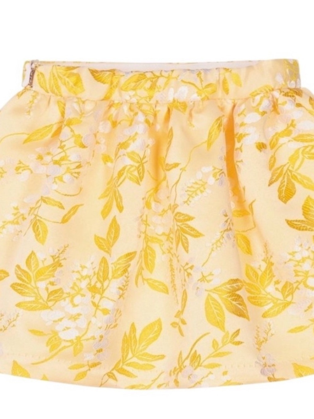 NWOT Girls Jacard Yellow Floral Skirt - 2T - Picture 2 of 4